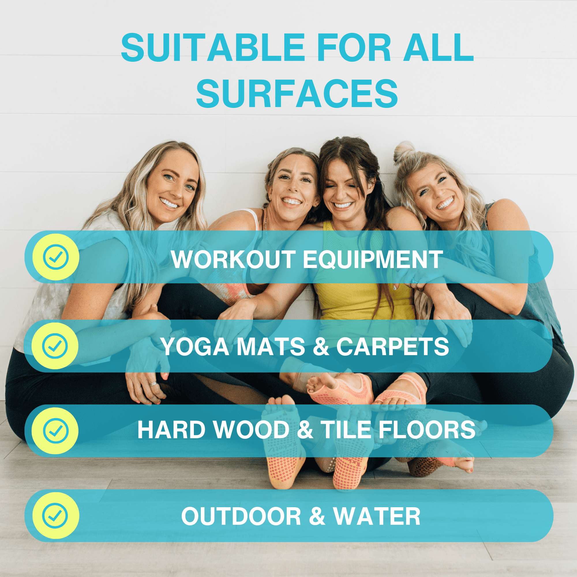 Tucketts Anklet Pilates Socks - Non-Slip Grip, Open Toe, Barre & Yoga - Women's