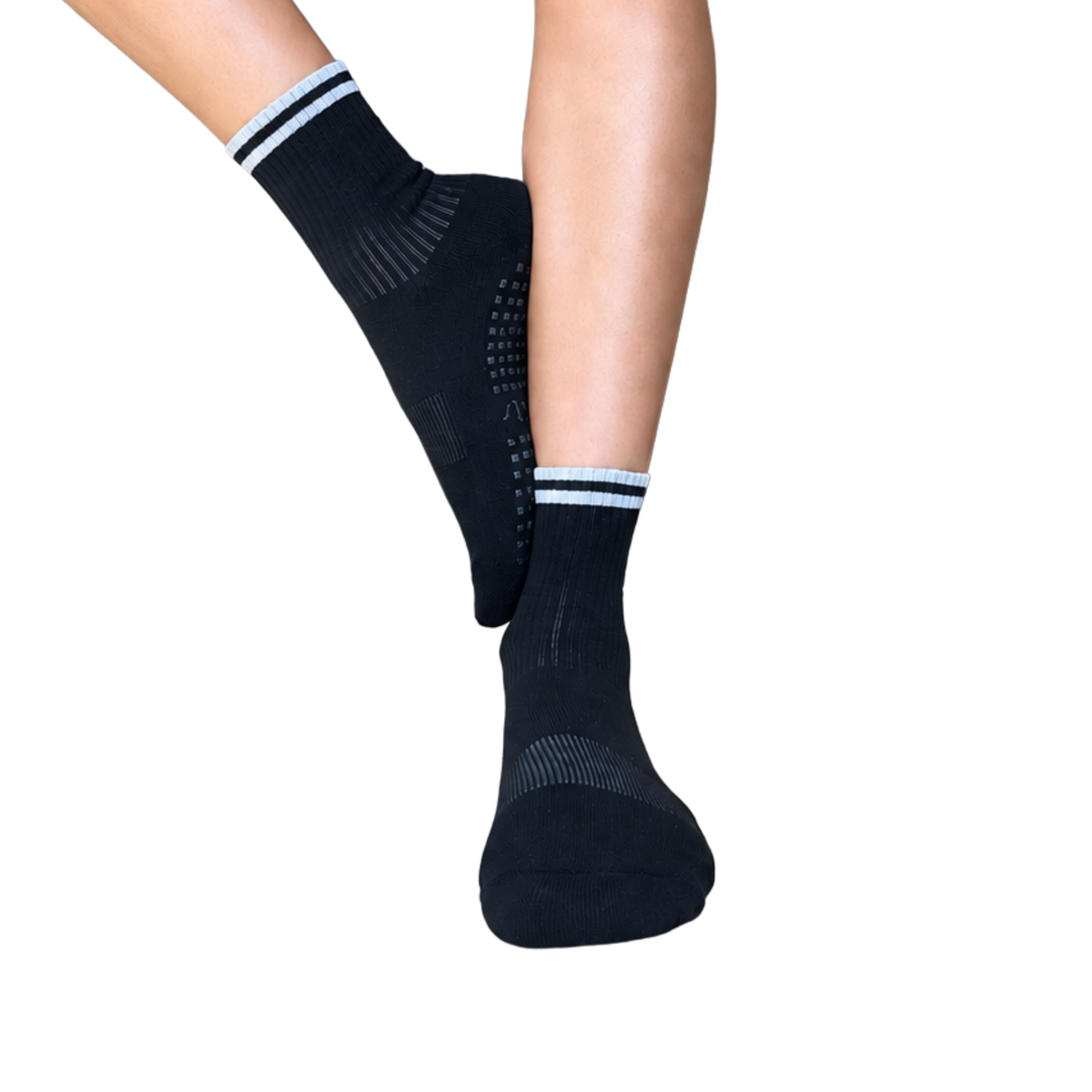 Tucketts Crew Closed Toe - Black TTS Pilates Socks - Non-Slip Grip, Closed Toe, Barre & Yoga (Copy)