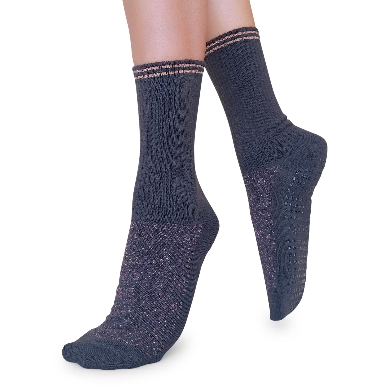 Tucketts Crew Pilates Socks - Non-Slip Grip, Open/Closed Toe, Barre & Yoga - Women's