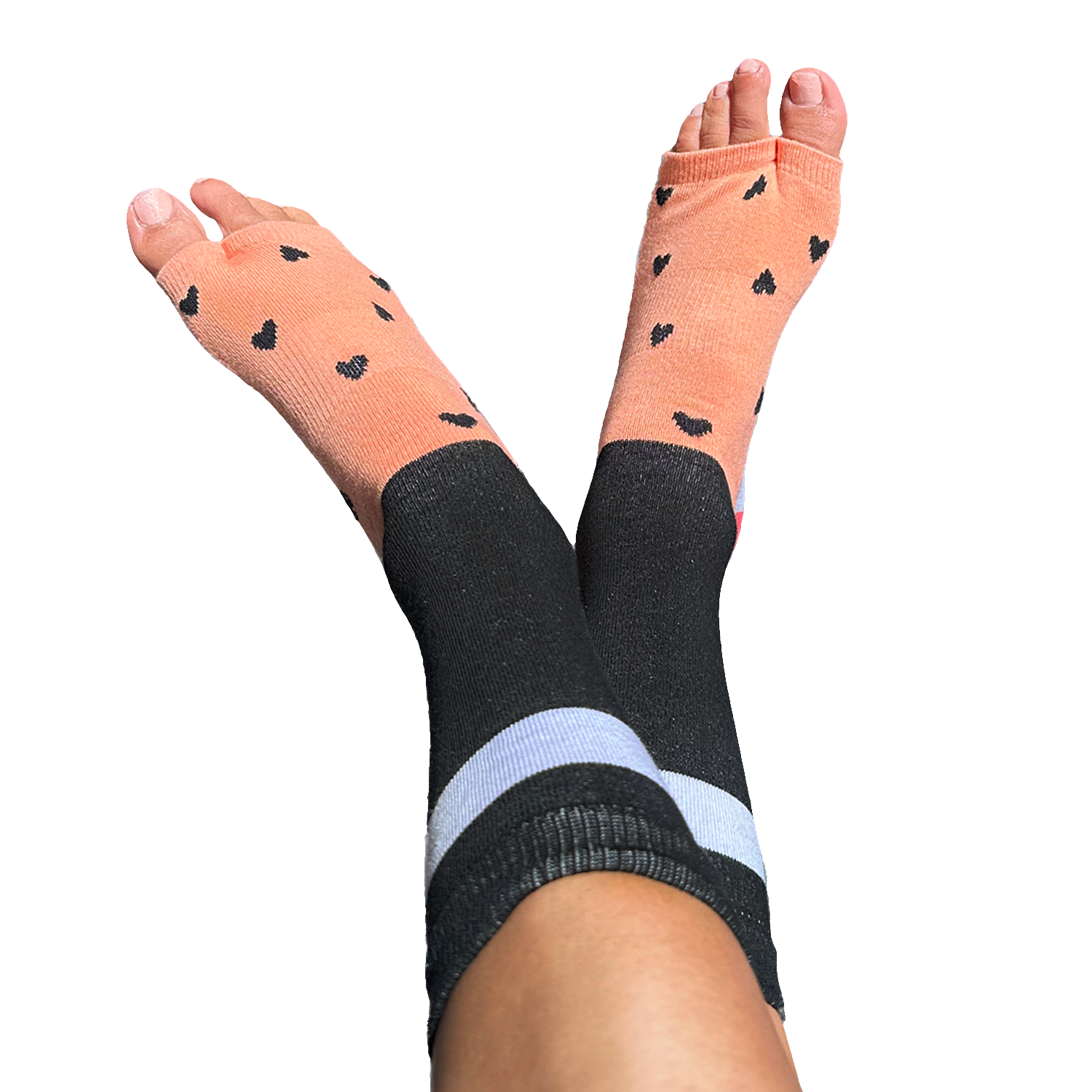Tucketts Crew Spice Pilates Socks - Non-Slip Grip, Open Toe, Barre & Yoga - Women's
