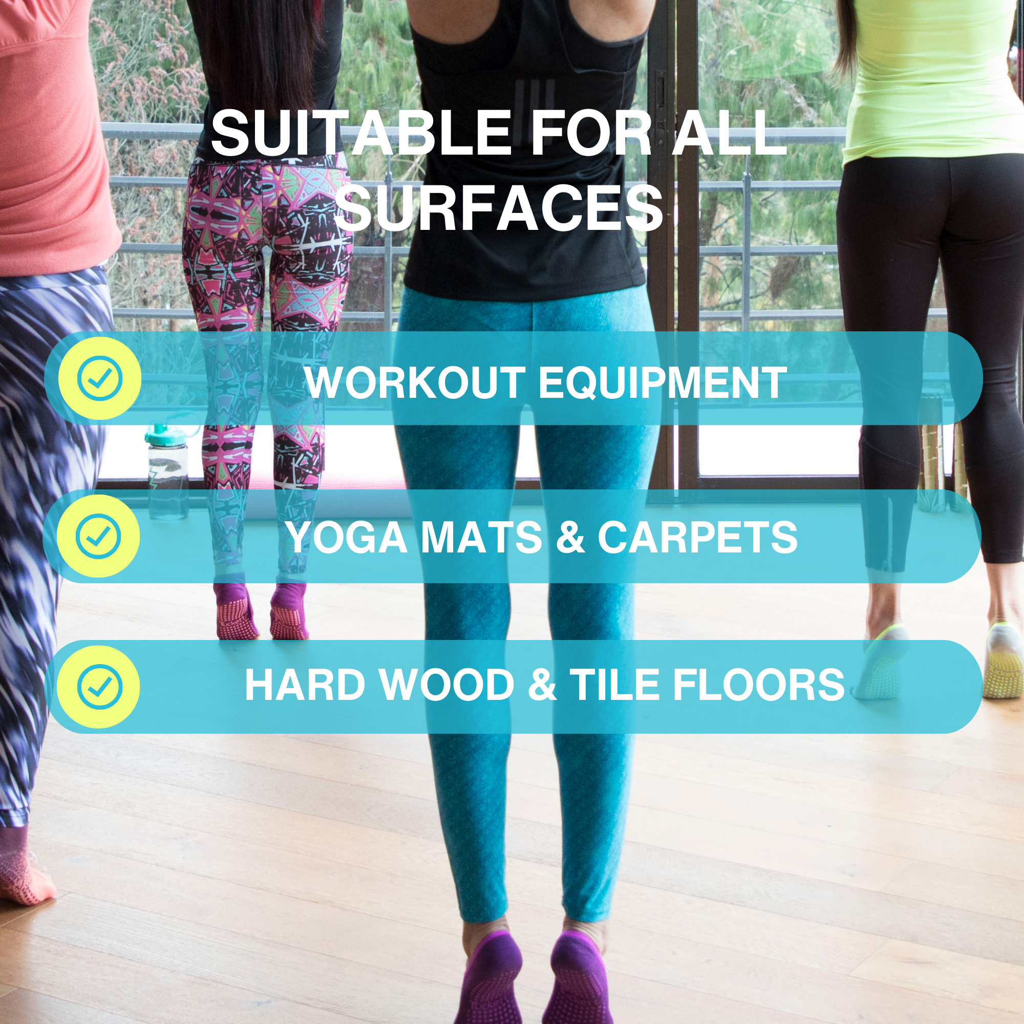 Tucketts Pilates Socks - Non-Slip Grip, Closed Toe, Barre & Yoga - Women's