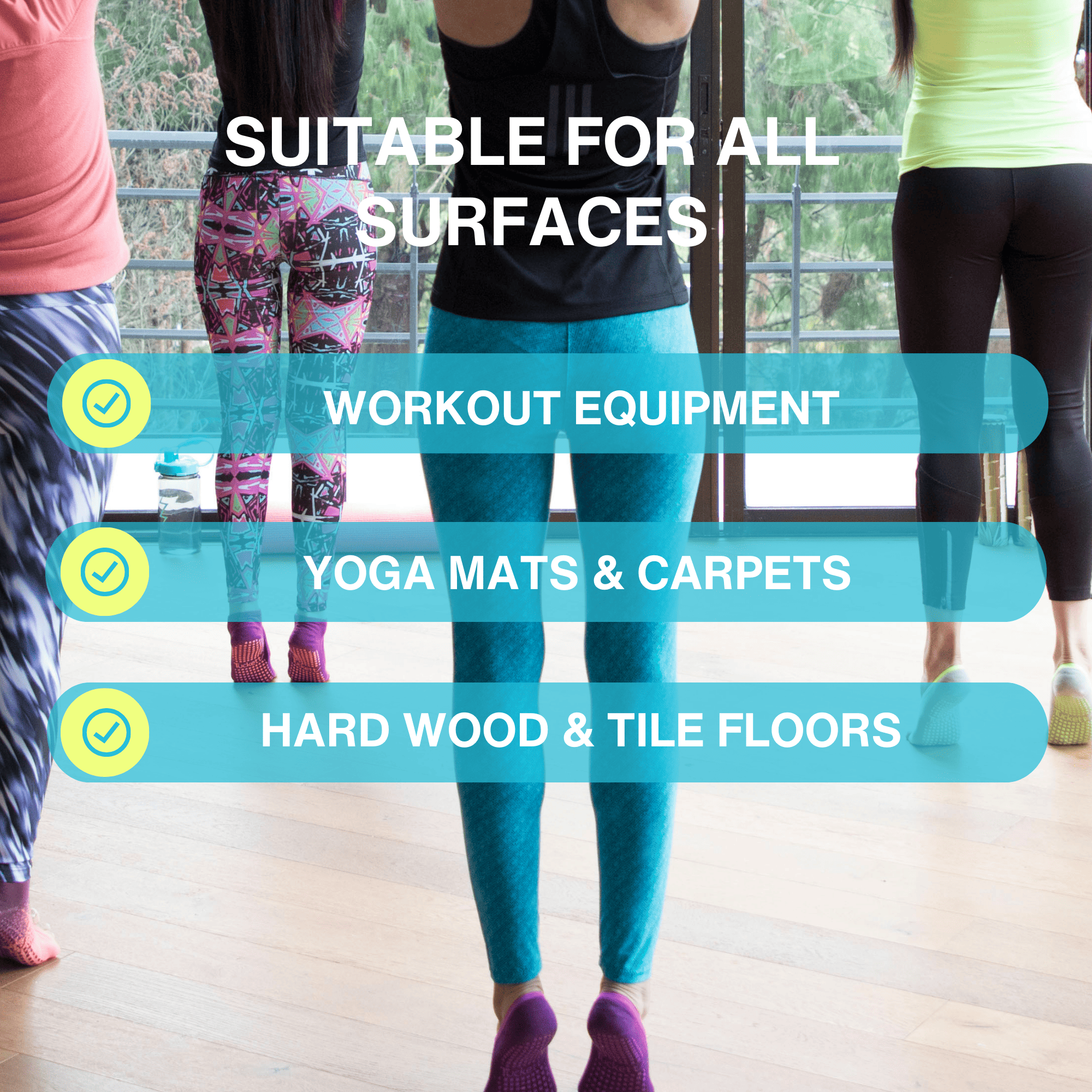 Tucketts Crew Pilates Socks - Non-Slip Grip, Open/Closed Toe, Barre & Yoga - Women's