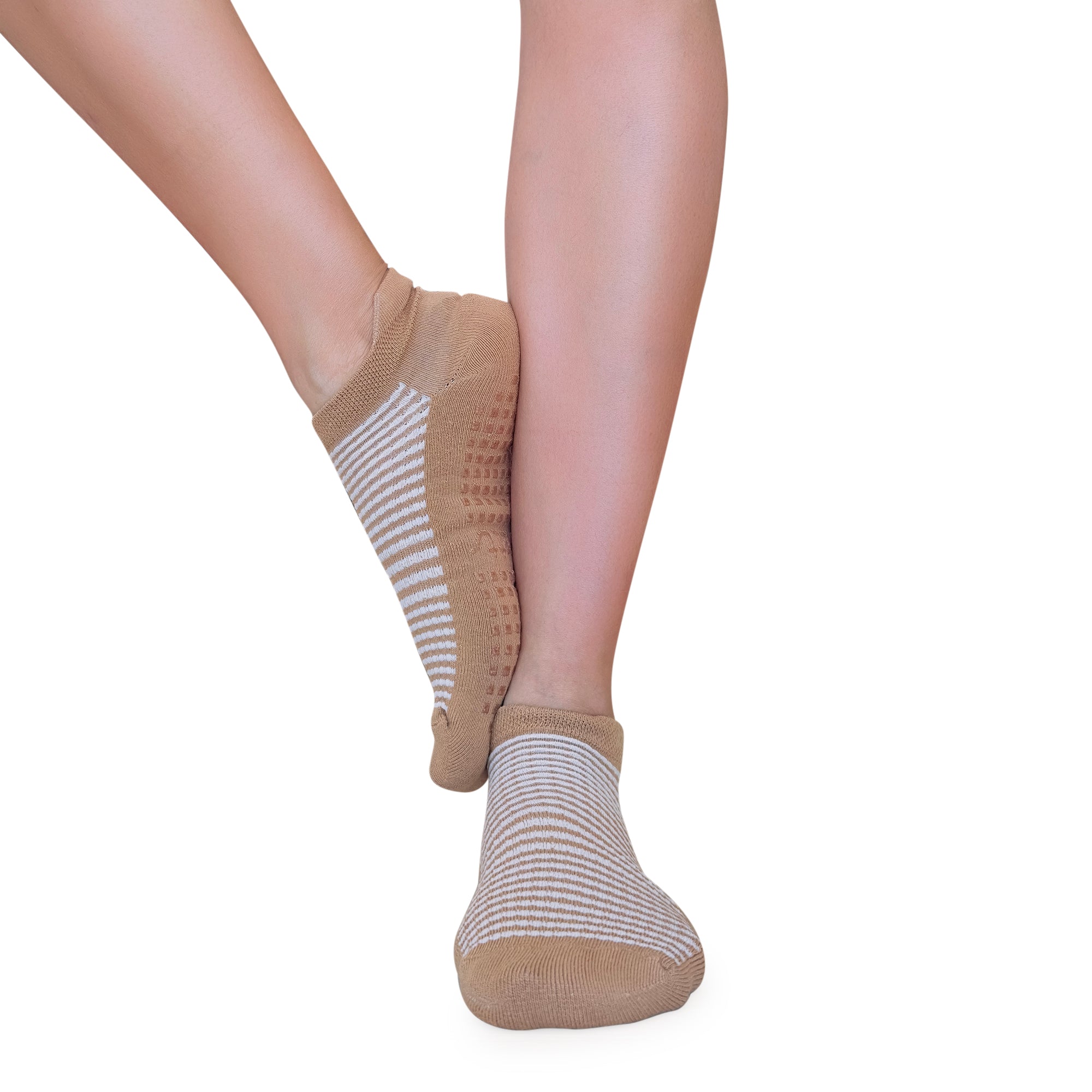 Tucketts Tab Closed Mustard Clay Pilates Socks - Non-Slip Grip, Closed Toe, Barre & Yoga - Women's