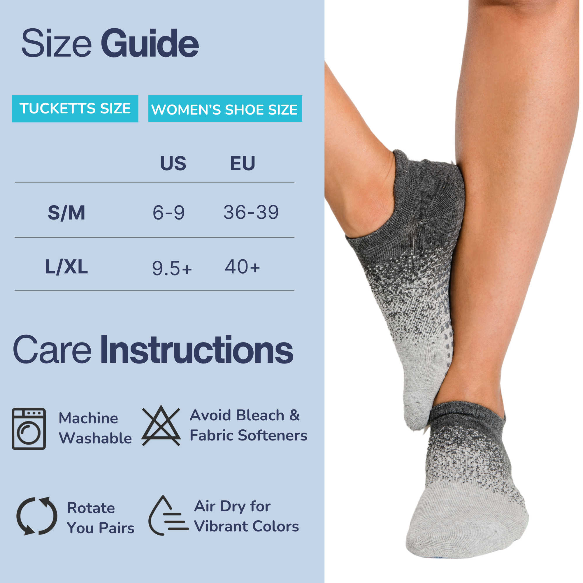 Tucketts Plant Paradise Salmon Closed Toe Pilates Socks - Non-Slip Grip, Closed Toe, Barre & Yoga - Women's