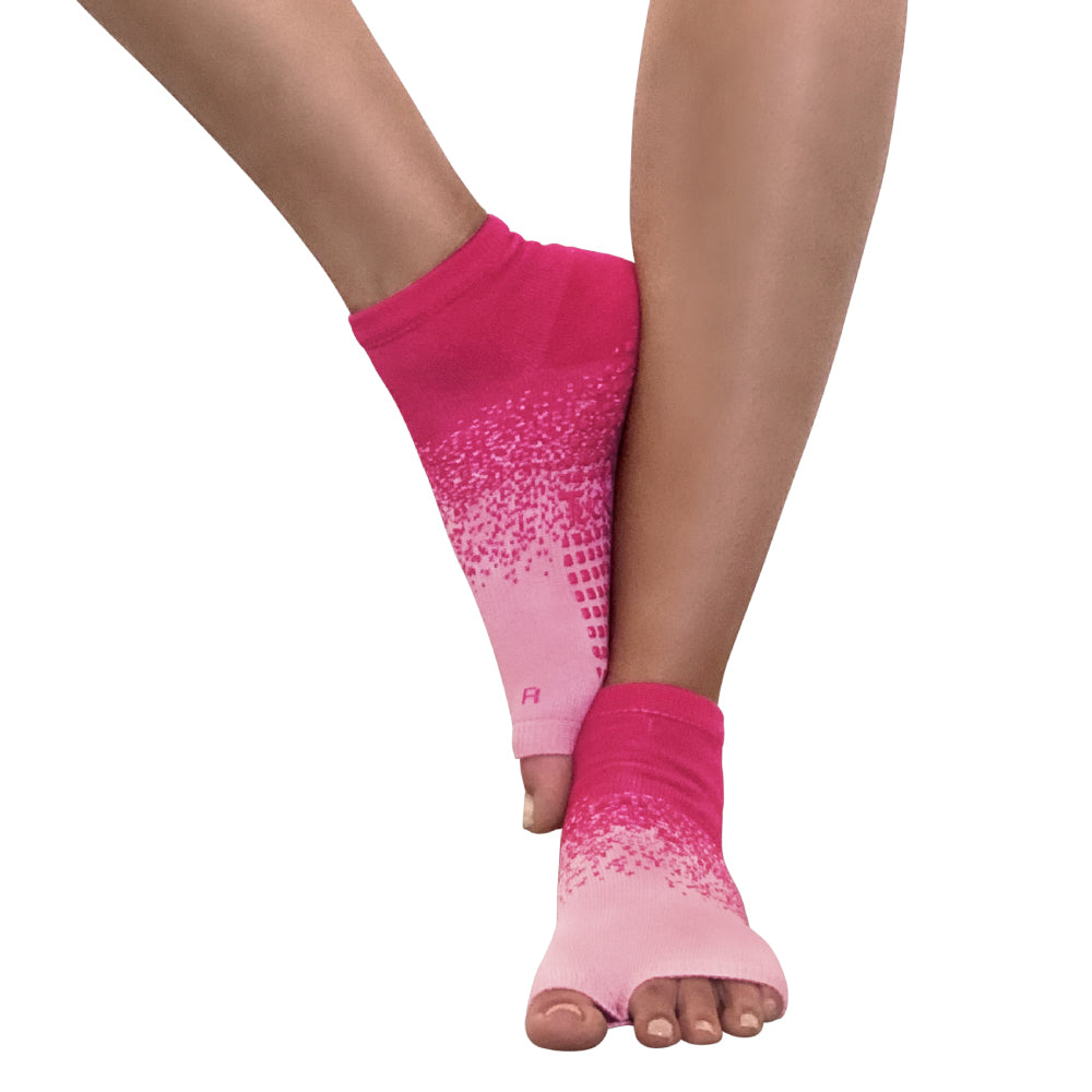 Tucketts Anklet Tropical Reef Pilates Socks - Non-Slip Grip, Open Toe, Barre & Yoga - Women's