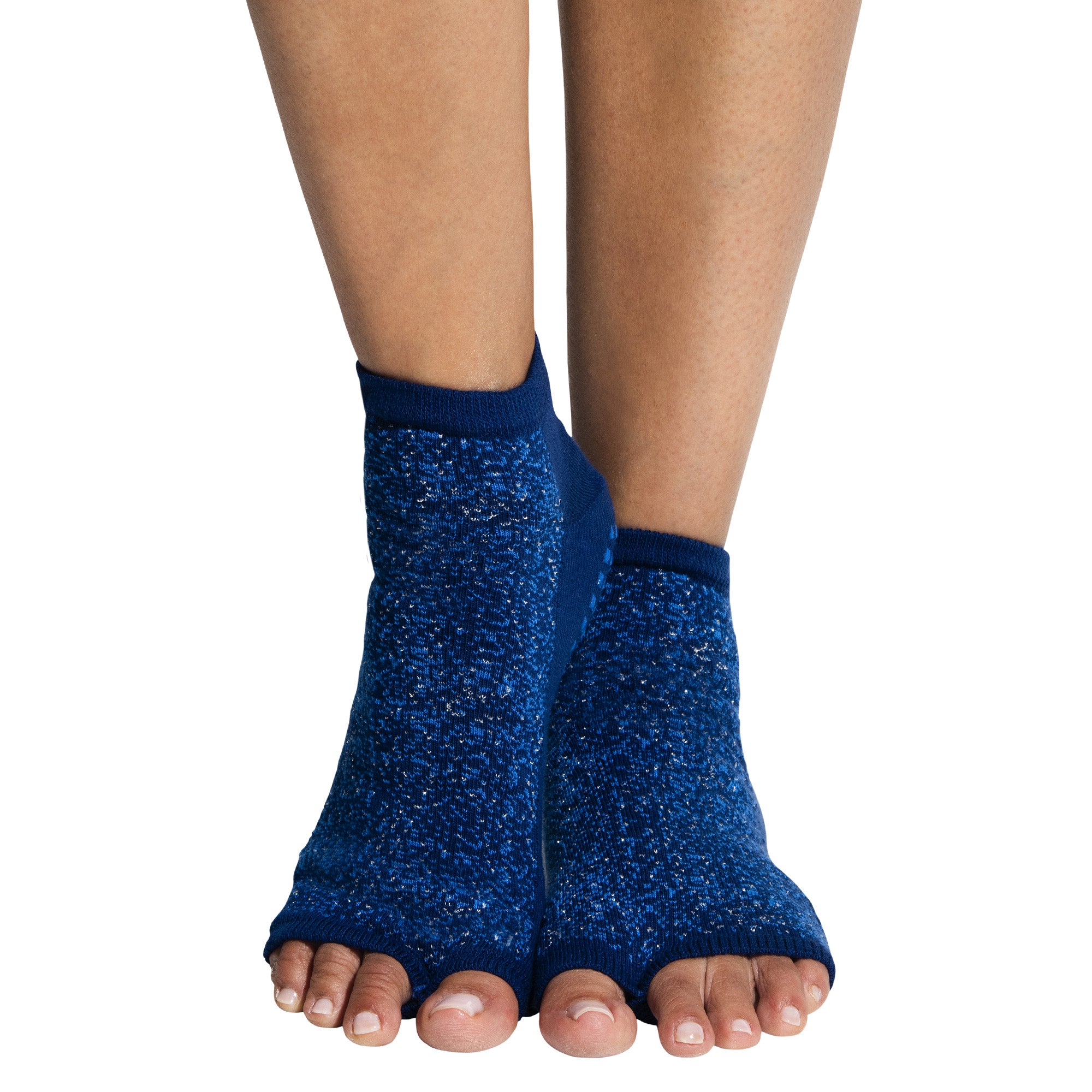 Tucketts Anklet Starry Night Pilates Socks - Non-Slip Grip, Open Toe, Barre & Yoga - Women's