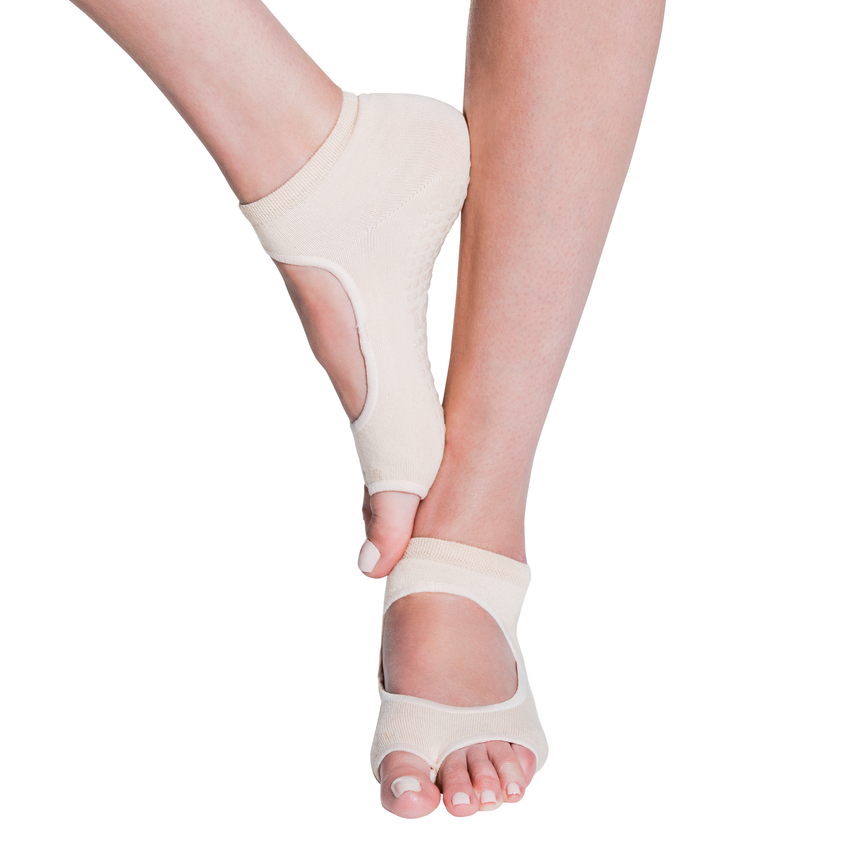 Tucketts Allegro NudeForEveryone 05 Pilates Socks - Non-Slip Grip, Open Toe, Barre & Yoga - Women's