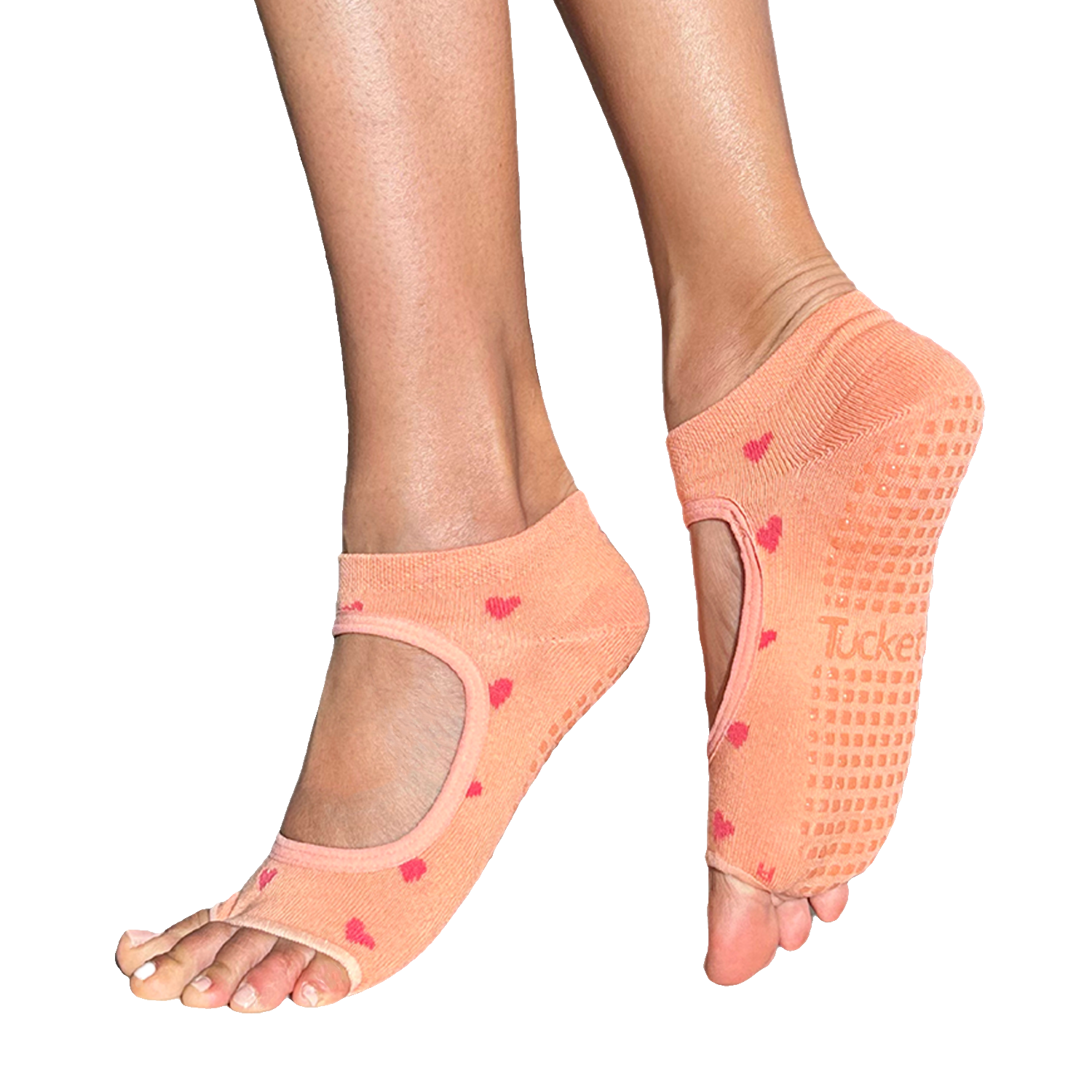 Allegro - Scattered Hearts Peach - Grip Socks