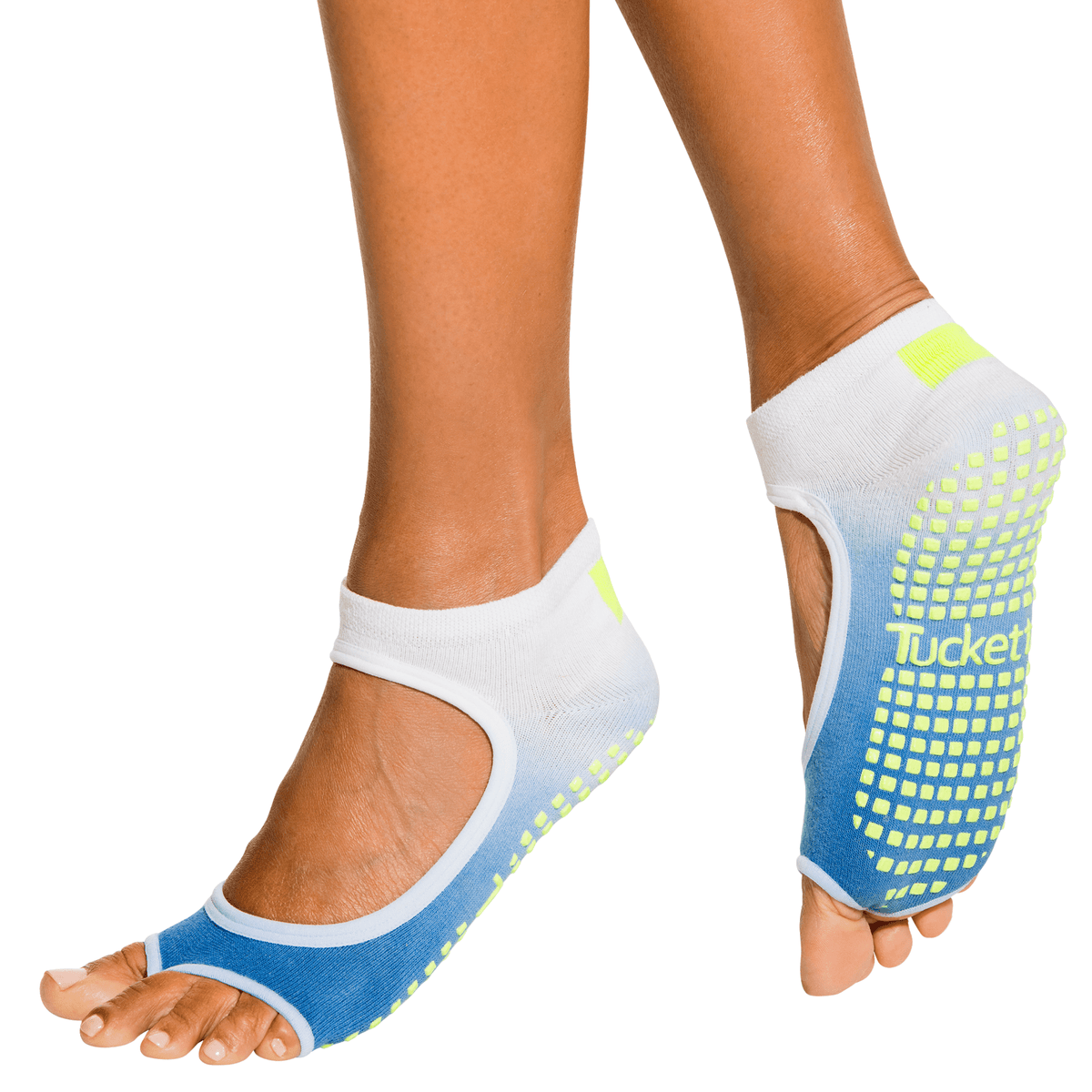Tucketts Anklet Toeless Non-Slip Grip Socks - Anti Skid Yoga, Barre,  Pilates, Home & Leisure, Pedicure - L/XL - 1 pair Glacial Moraine Large