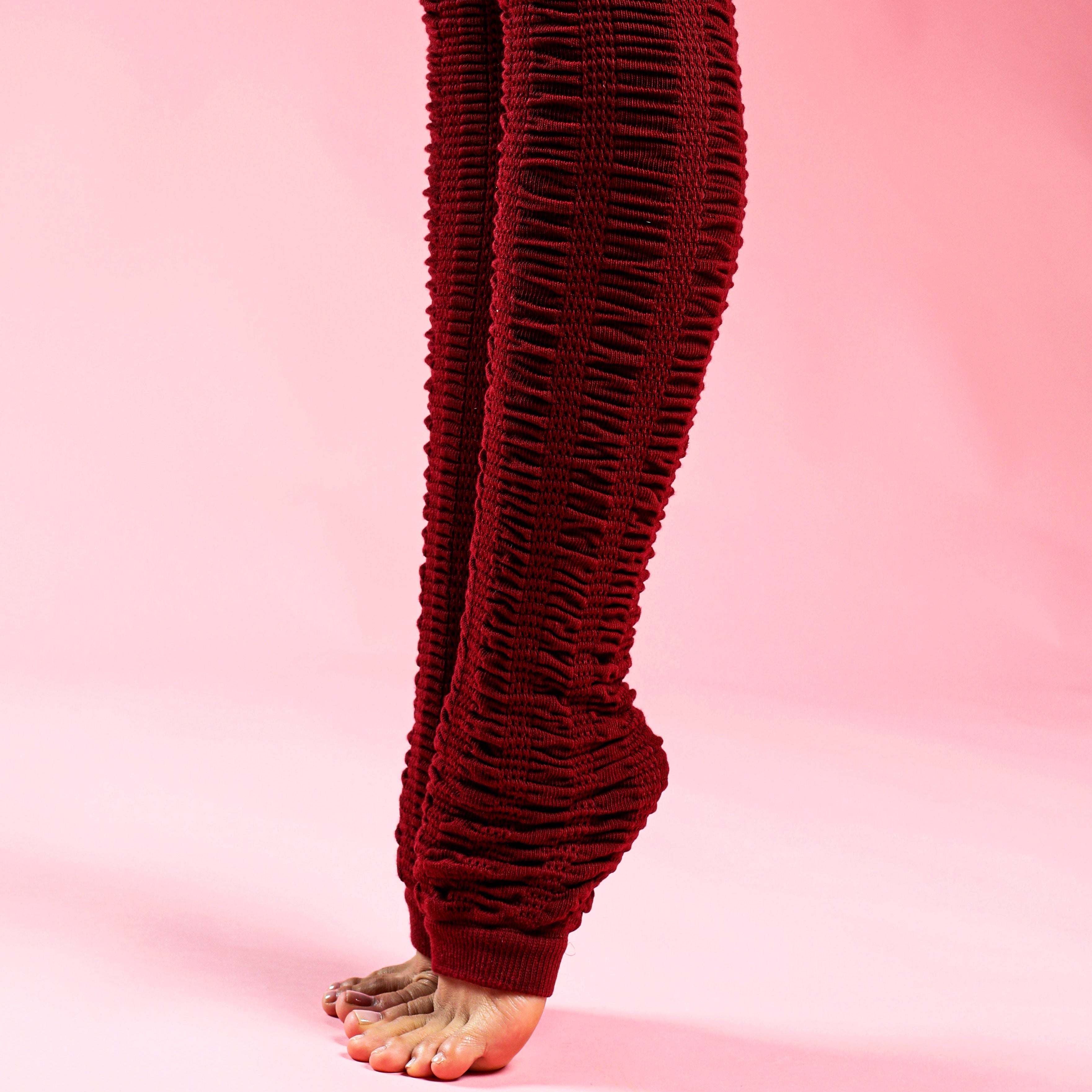 Leg Warmers - Ruched Garnet