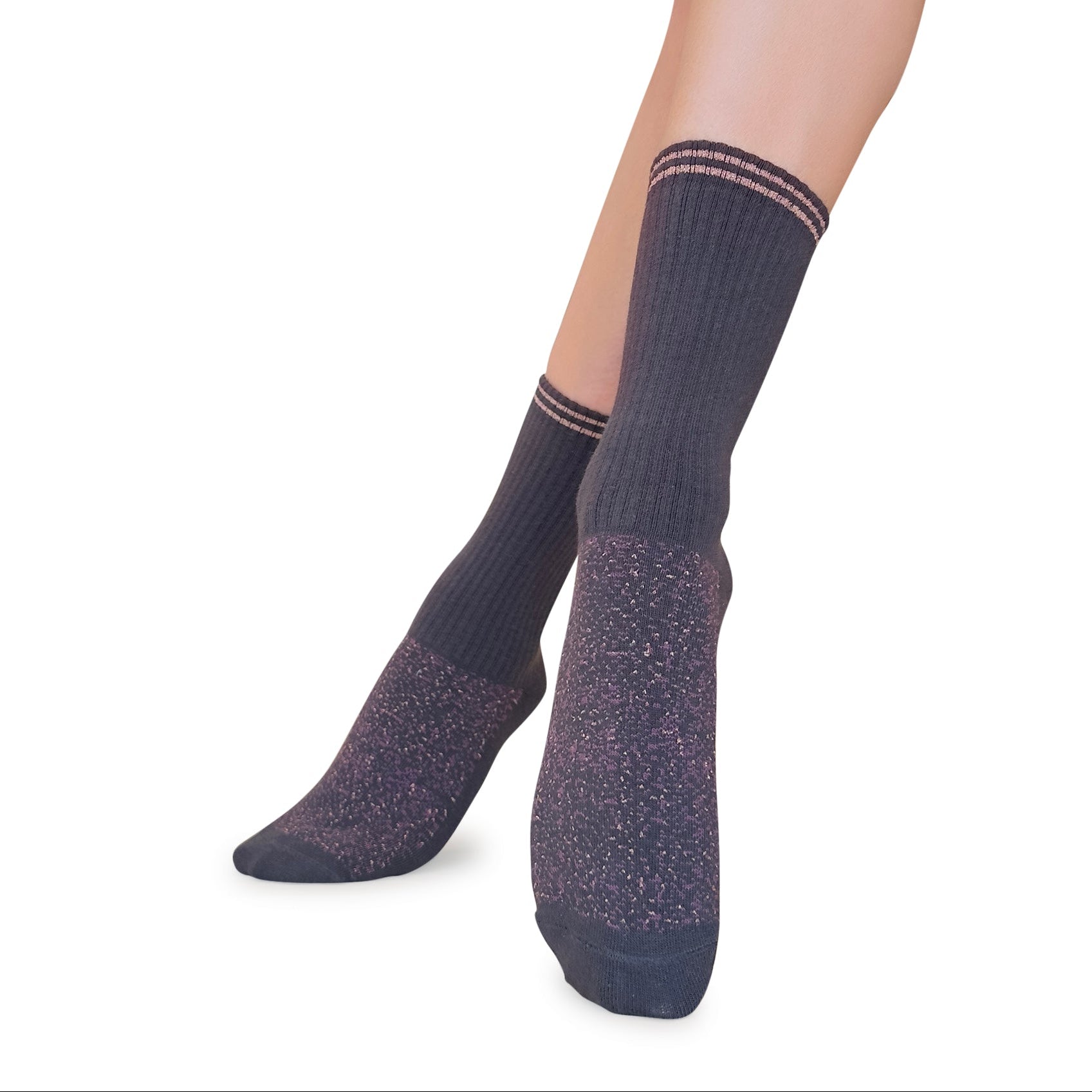 Tucketts Crew Closed Toe – Mocca Radiance  Pilates Socks - Non-Slip Grip, Closed Toe, Barre & Yoga