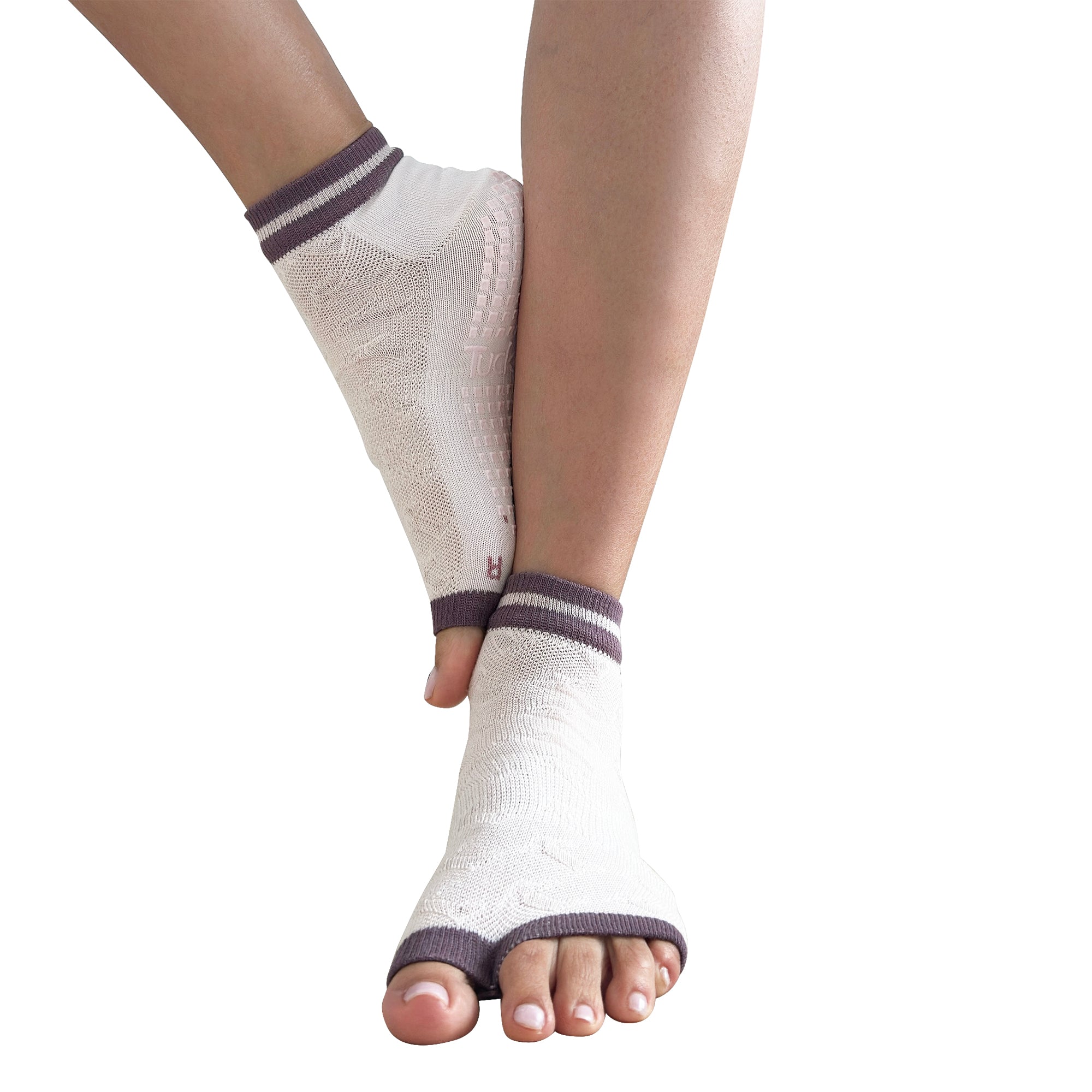 Tucketts Anklet - Blush Mesa Pilates Socks - Non-Slip Grip, Open Toe, Barre & Yoga - Women's