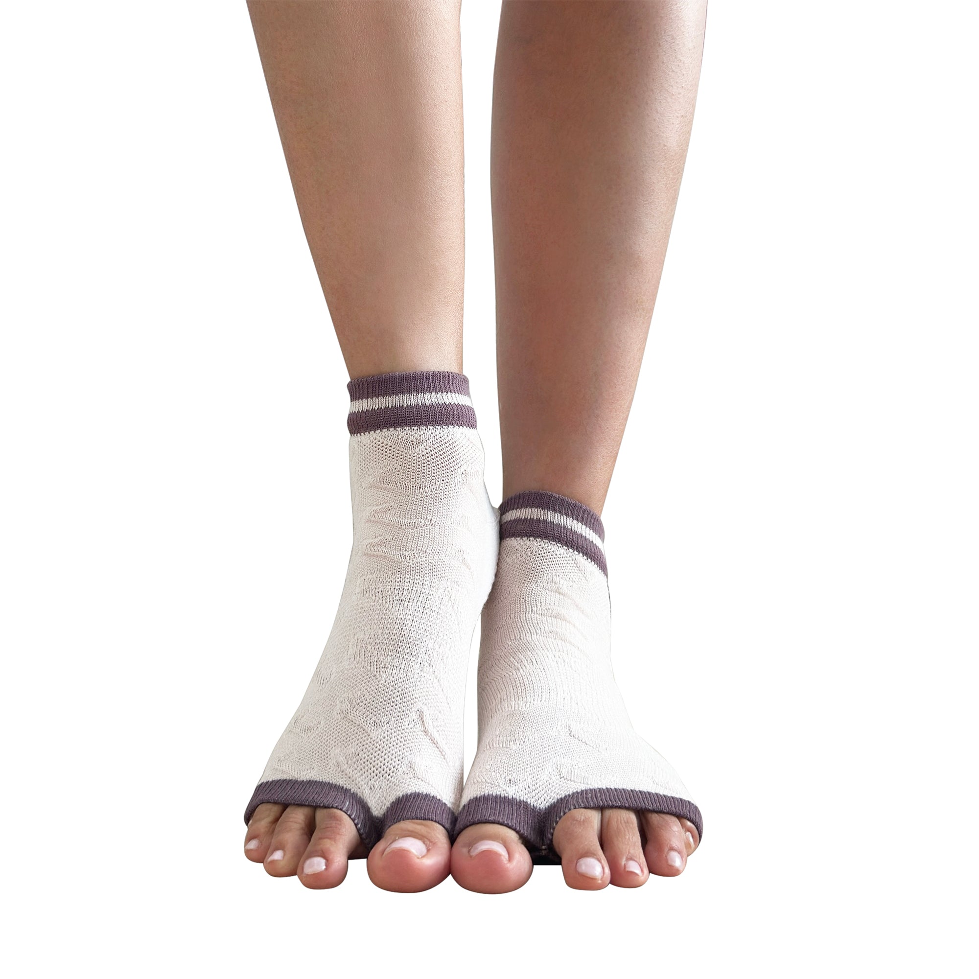 Tucketts Anklet - Blush Mesa Pilates Socks - Non-Slip Grip, Open Toe, Barre & Yoga - Women's