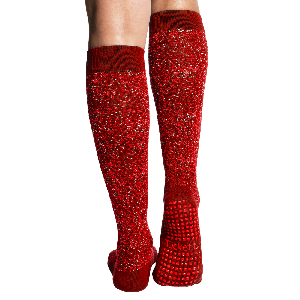 Knee High Sparkling Rouge Grip Socks Tucketts