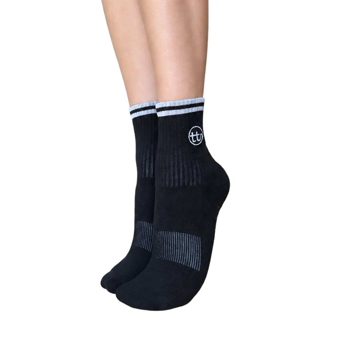 Tucketts Crew Closed Toe - Black TTS Pilates Socks - Non-Slip Grip, Closed Toe, Barre & Yoga (Copy)