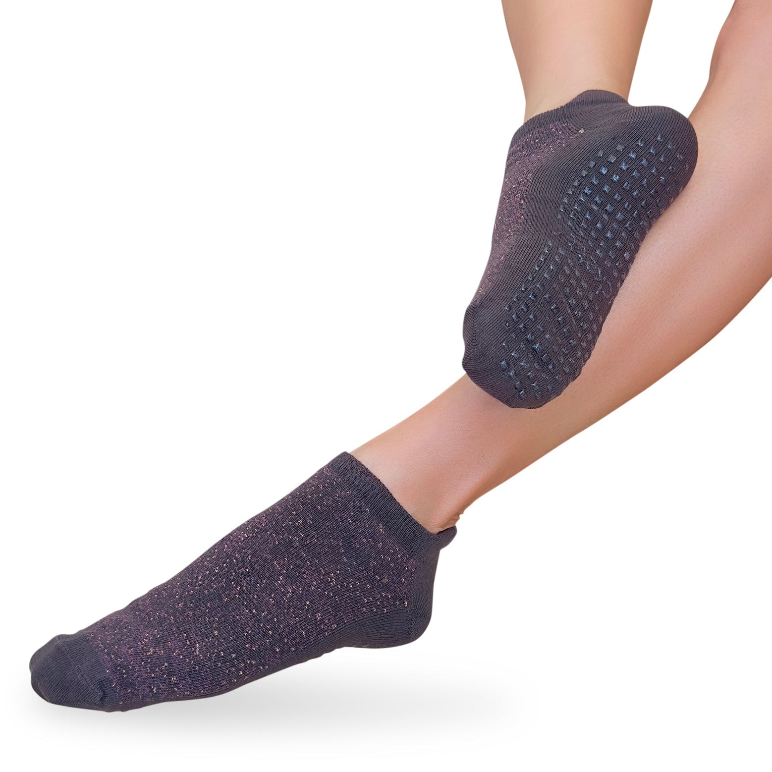 Tucketts Tab Closed Toe Mocca Radiance Pilates Socks - Non-Slip Grip, Closed Toe, Barre & Yoga - Women's