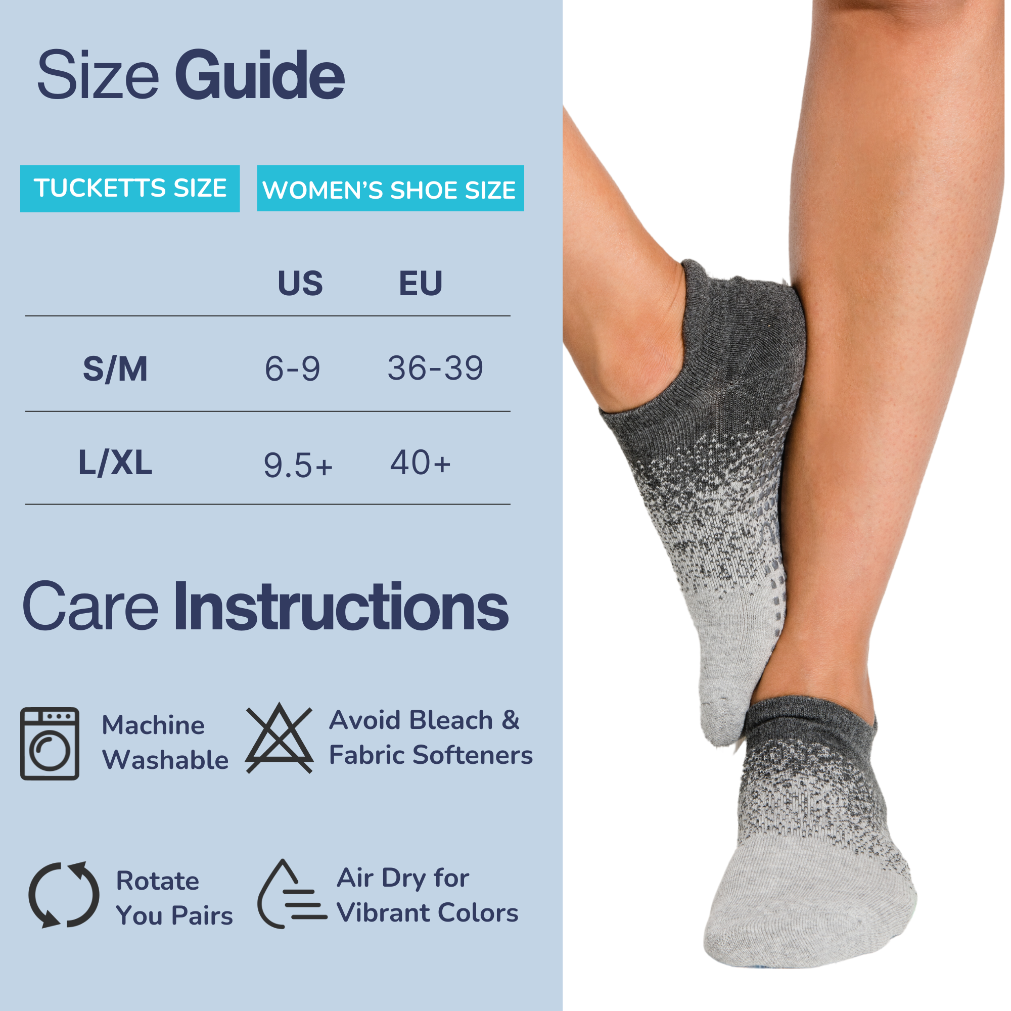 Tucketts Tab Tangled Heart Strings Pilates Socks - Non-Slip Grip, Closed Toe, Barre & Yoga - Women's