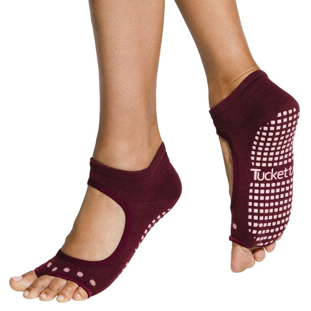 Tucketts Flow Yoga Pilates Toeless Socks with Grips For Women
