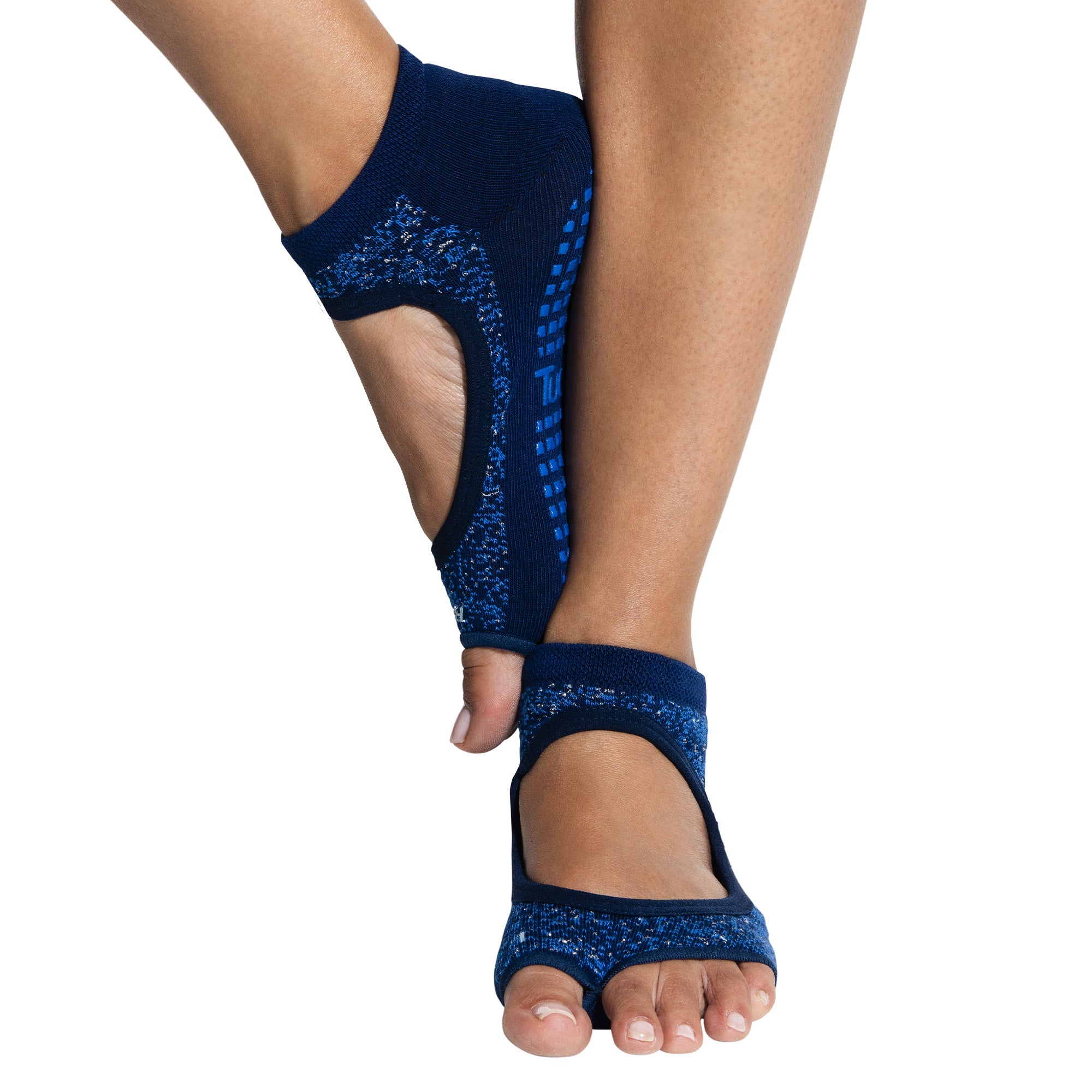 Tucketts Allegro Starry Night Pilates Socks - Non-Slip Grip, Open Toe, Barre & Yoga - Women's