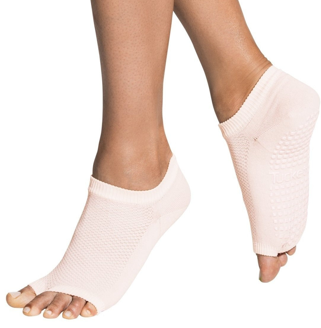 Tucketts Flow Pilates Socks - Non-Slip Grip, Open Toe, Barre & Yoga - Women's