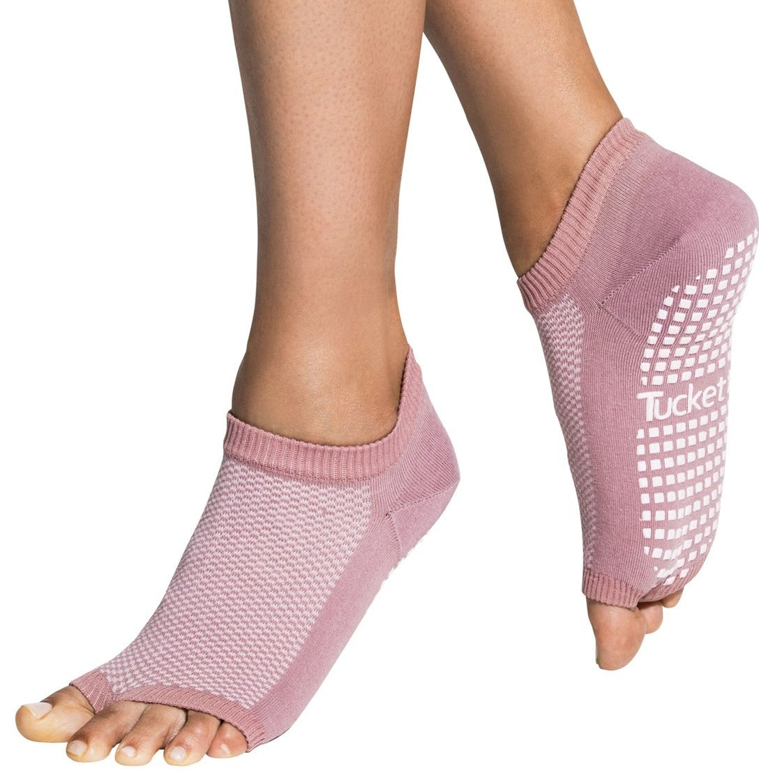 Women's Flow Grip Socks - Pilates l Yoga l Barre - Mauve Pique