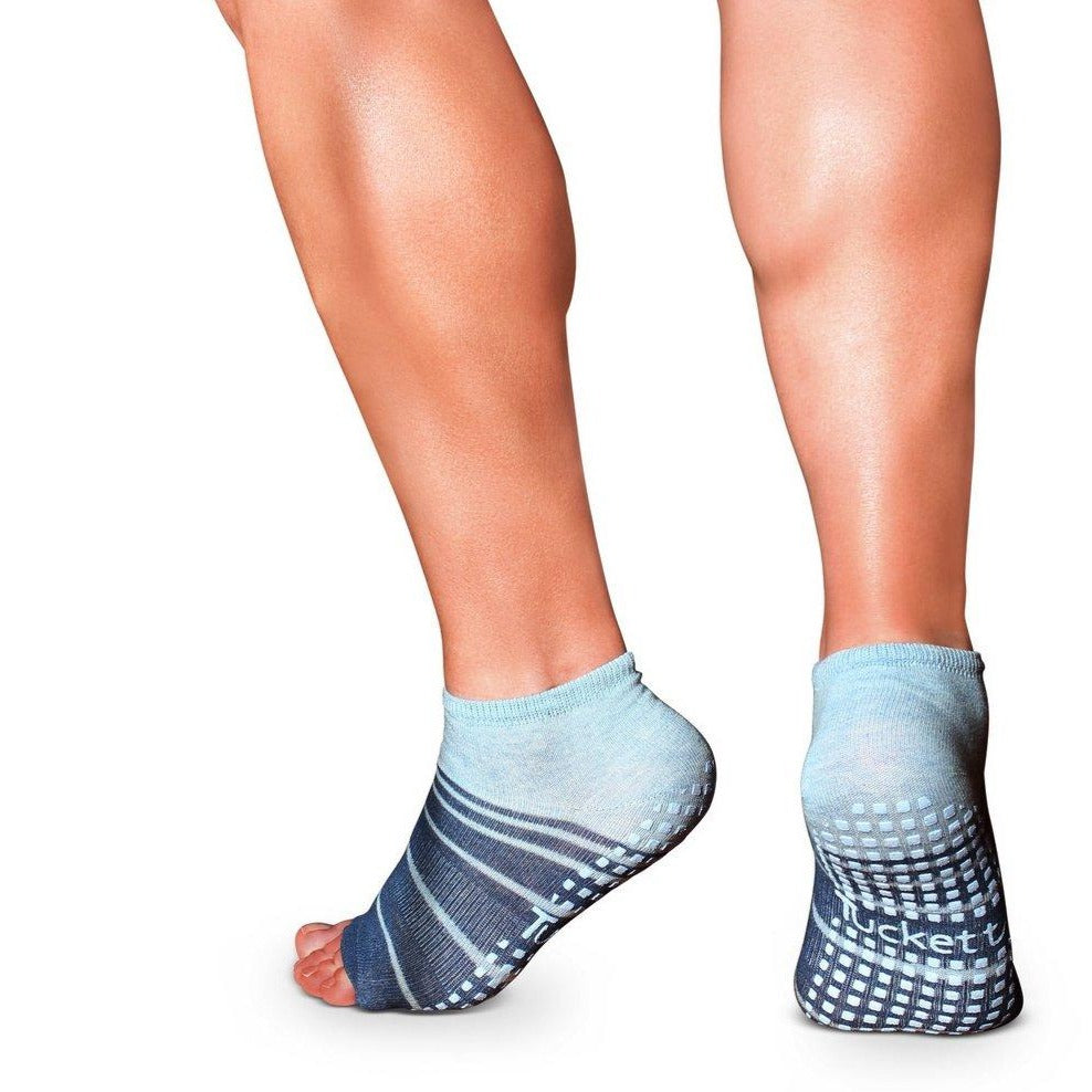 Tucketts Anklet Twilight Sky Pilates Socks - Non-Slip Grip, Open Toe, Barre & Yoga - Men's