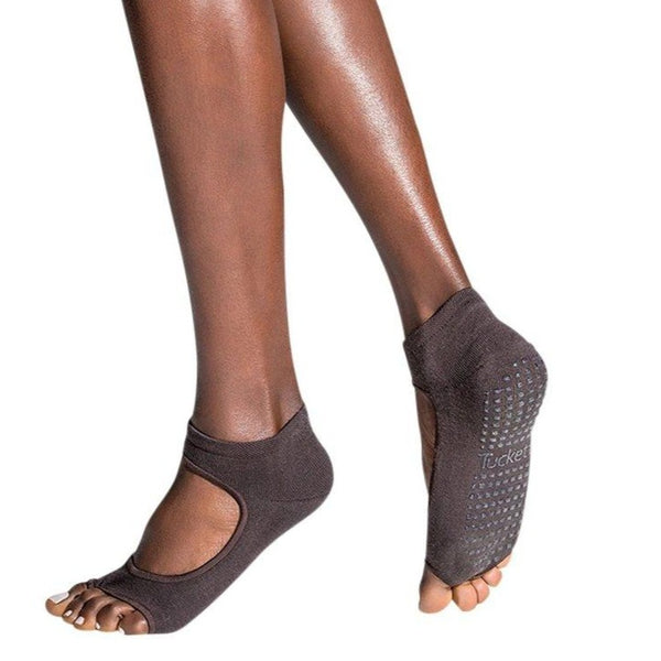 Allegro style open toe grippy socks in our deepest brown