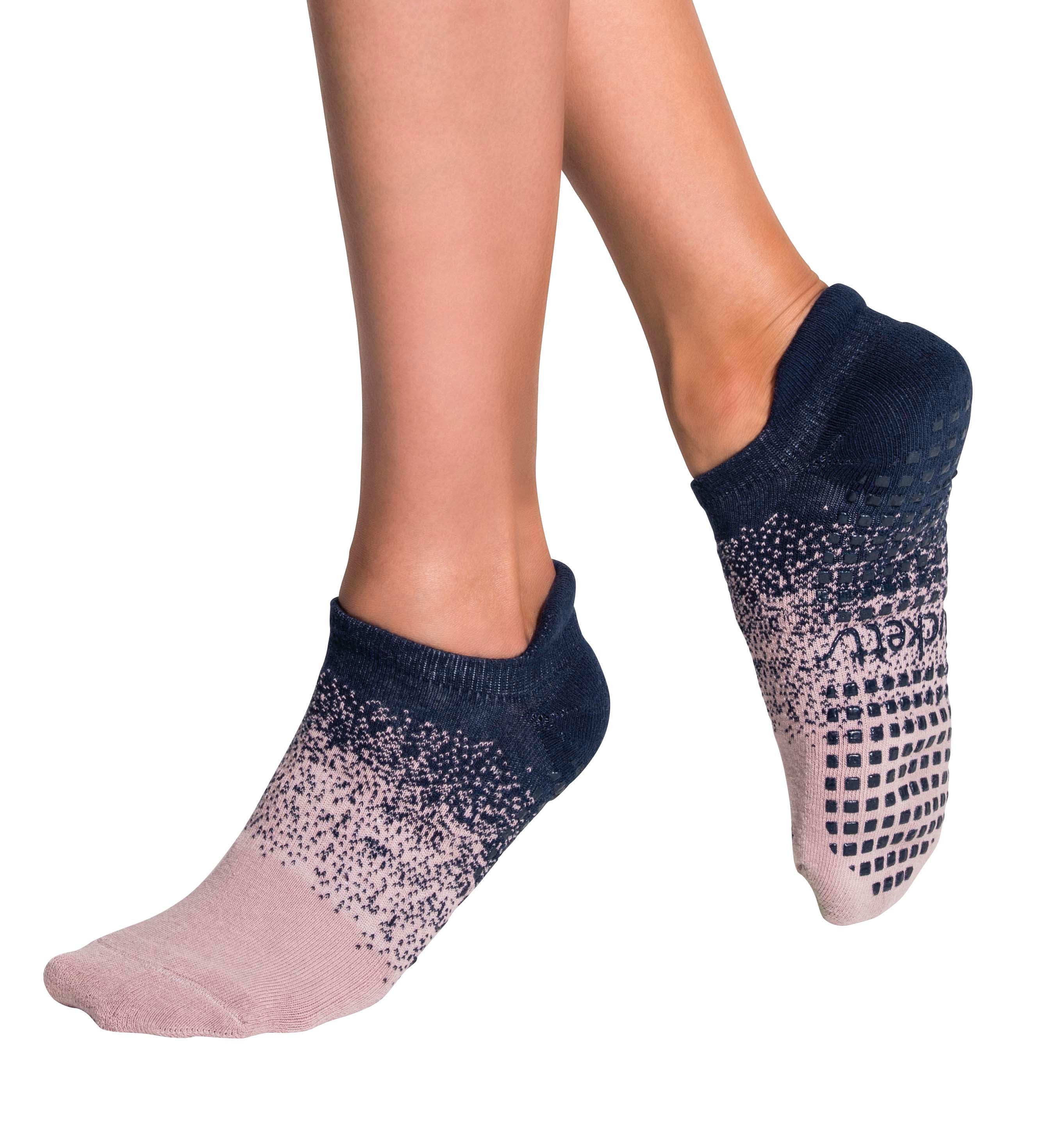 2 PACK - Tab Closed Toe - Rose + Navy - Grip Socks