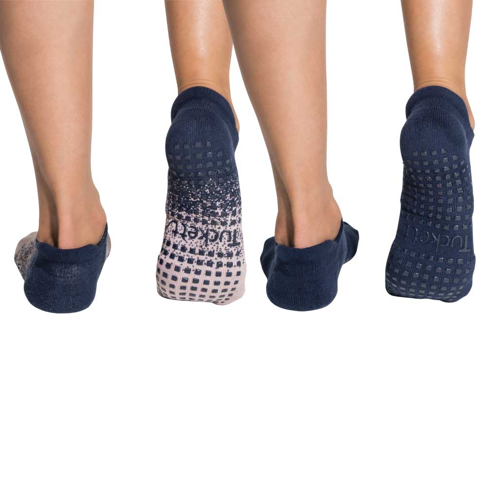 2 PACK - Tab Closed Toe - Rose + Navy - Grip Socks