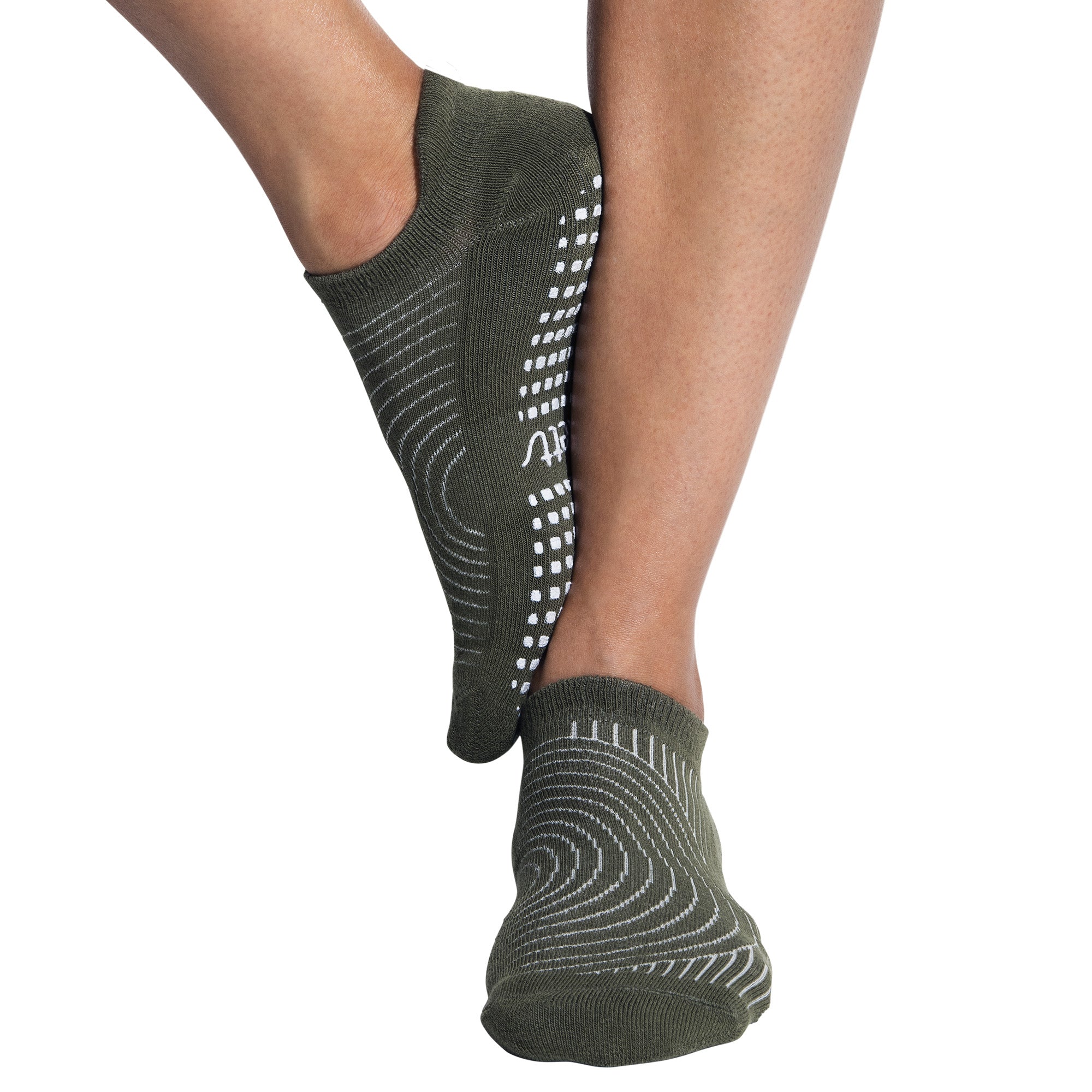 Tucketts Tab Peat Zen Pilates Socks - Non-Slip Grip, Closed Toe, Barre & Yoga - Women's