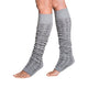 Grey colored leg warmers with flattering ruched detail
