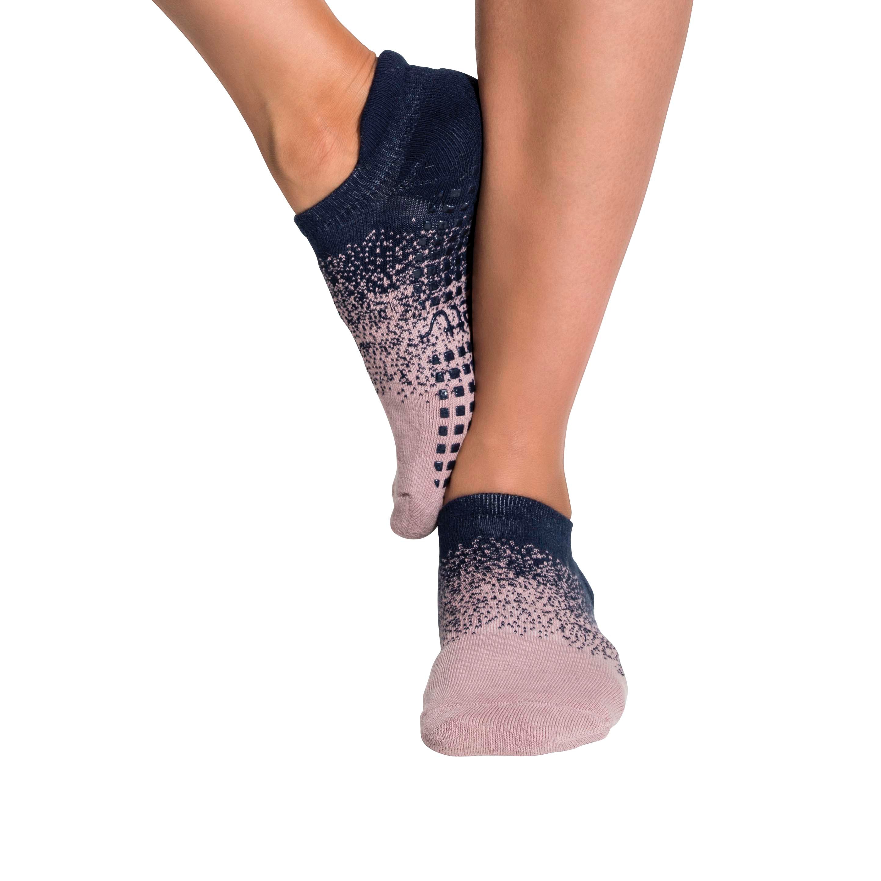 2 PACK - Tab Closed Toe - Rose + Navy - Grip Socks