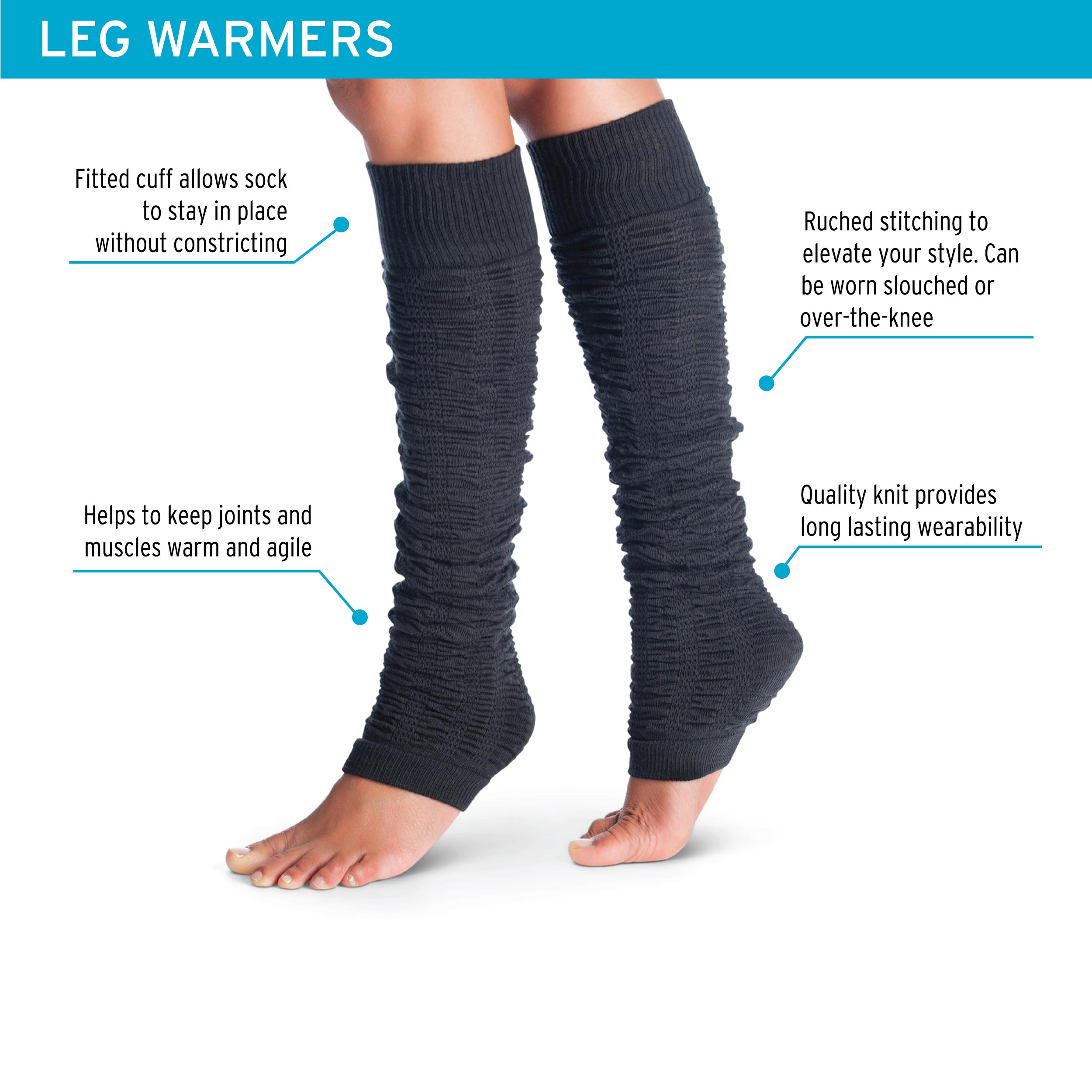 1 Pair Ladies Knitted Calf Leg Warmer Indoor Pilates Yoga Socks